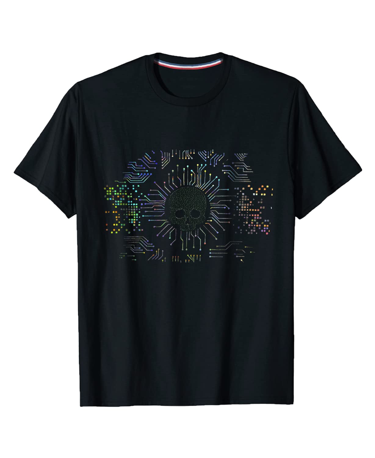 Skull Tech T-Shirts for Men - Graphic Engineer Tees, Emo Color Changing Streetwear - Funny Science & Engineering Shirts for Gifts, Casual Wear & Geek Fashion