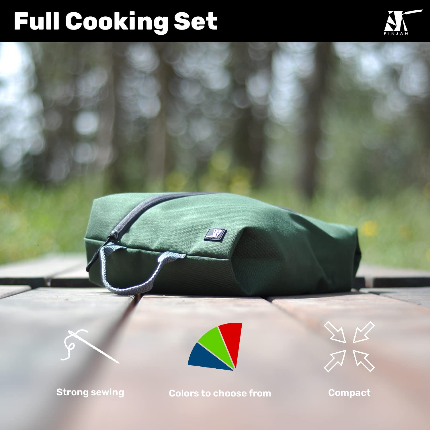**FINJAN 3-Person Camping Cooking Set - Portable Backpacking Cookware Kit with Stove, Pots, Pan, Knife & Plates | Compact Foldable Design for Hiking, Travel & Outdoor Adventures**    (Note: The original title was already in English, so no translation was needed. I optimized it for SEO by including key search terms like 