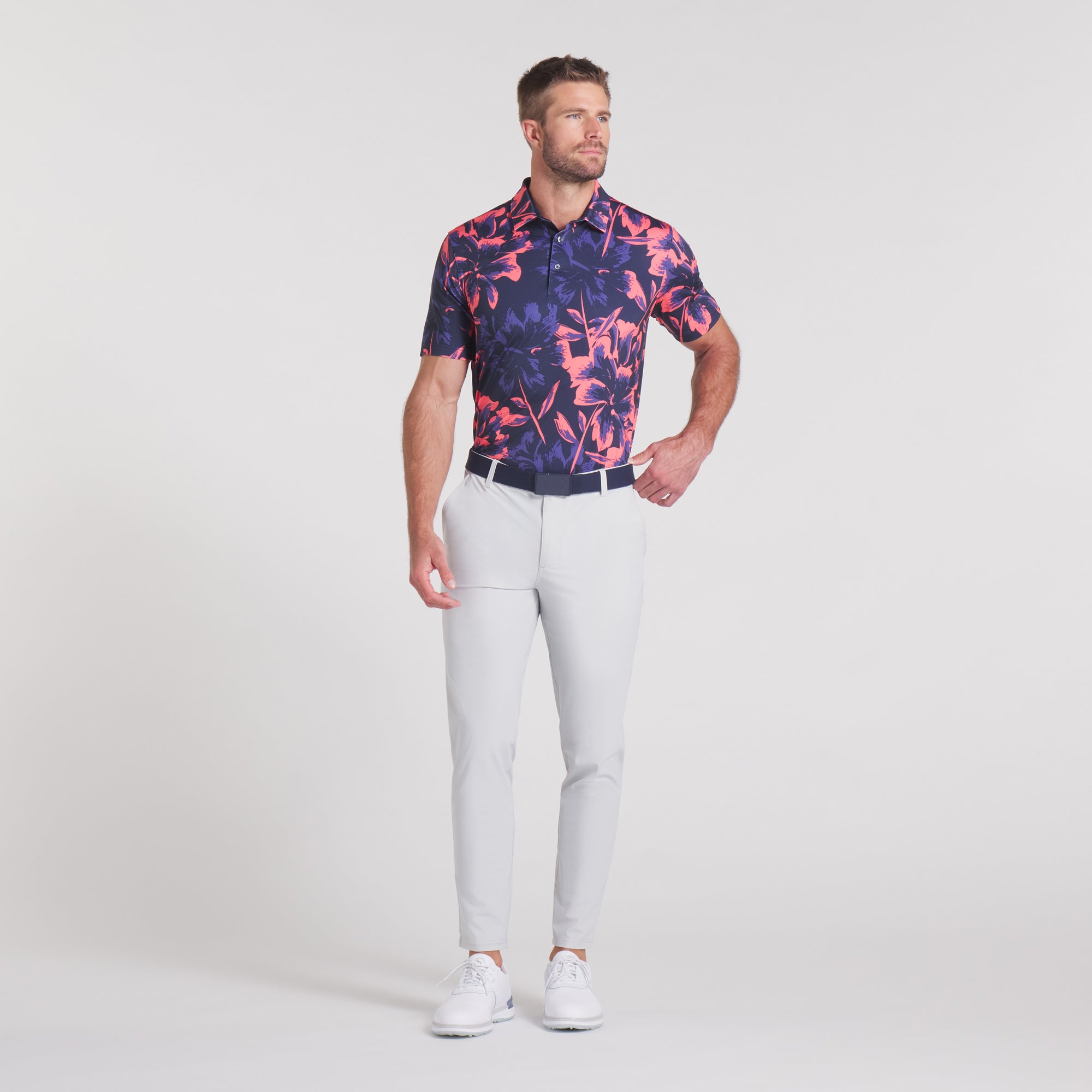 Broken Flower Golf Polo Shirt for Men - Breathable & Stylish Performance Wear - Perfect for Golf, Casual Outings & Summer Fashion