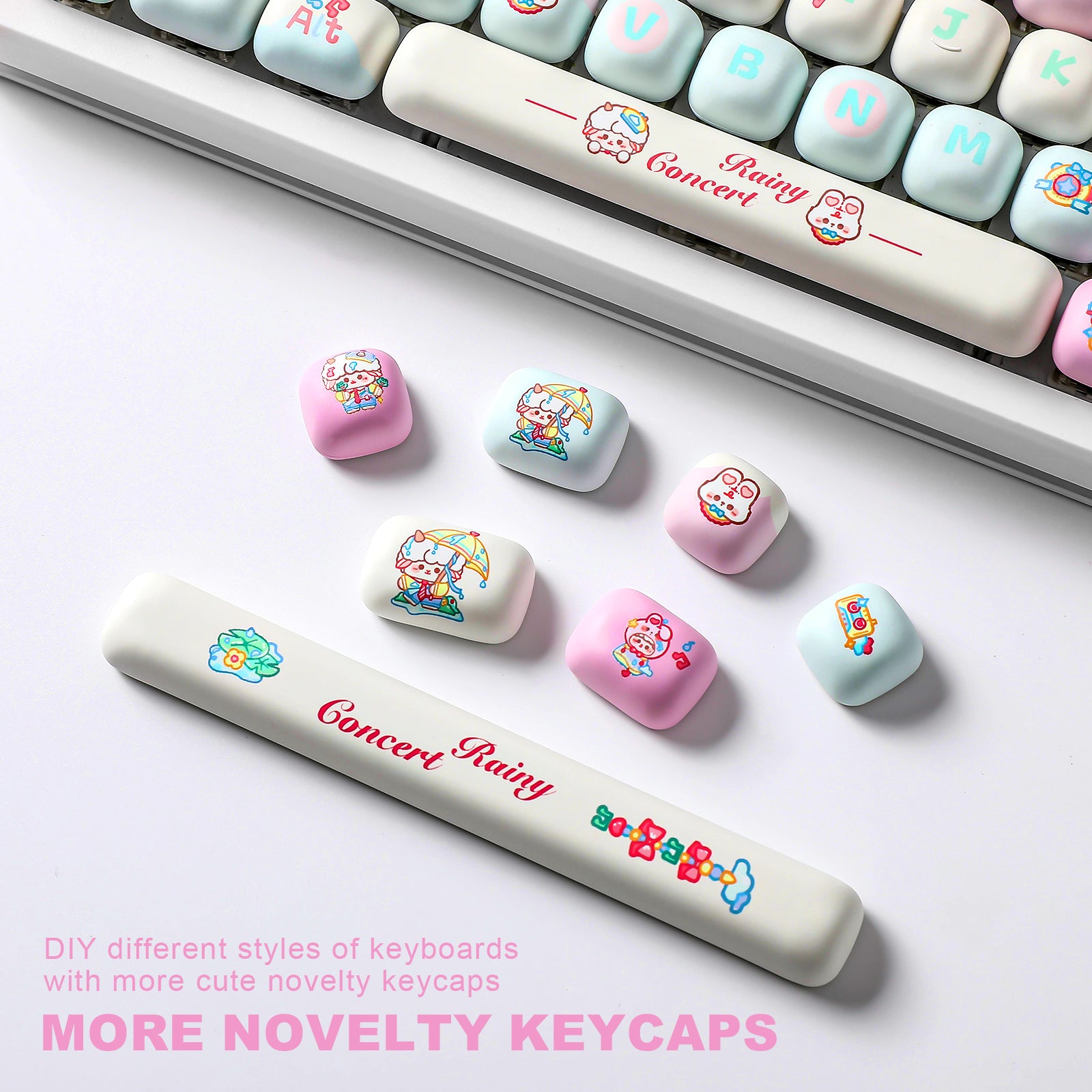 YUNZII Rainy Concert MOG Profile Custom Keycap Set for Mechanical Keyboards - Perfect for Gaming, Typing & Custom Keyboard Builds