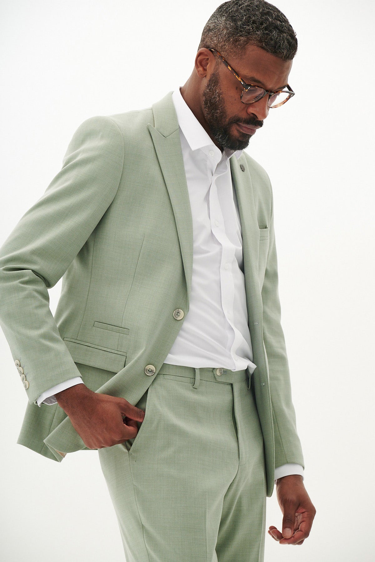 FINLEY Women's Moss Green Two Piece Suit - Formal Blazer & Pants Set for Business, Office & Special Occasions
