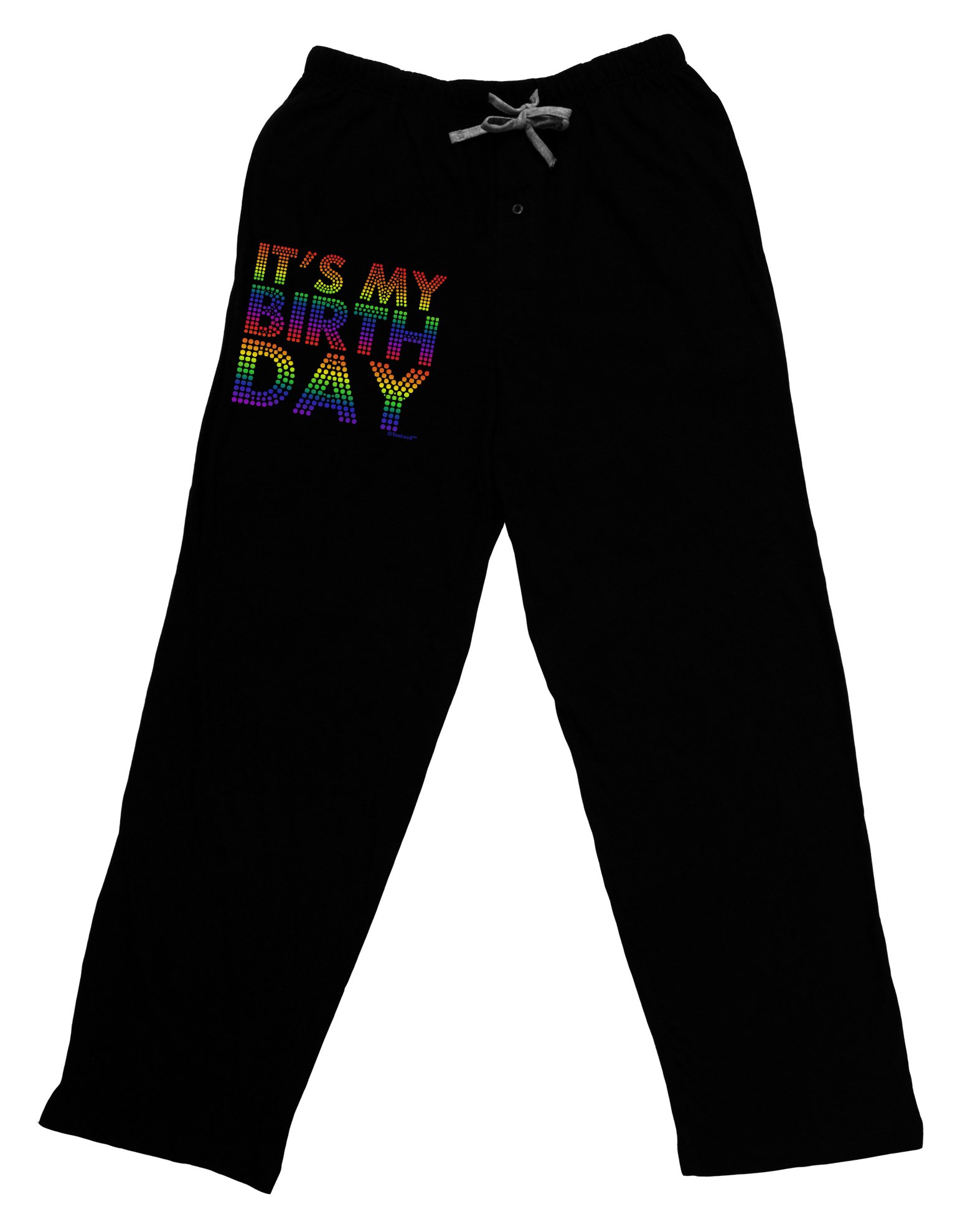 TOOLOUD Birthday Lounge Pants for Women - Candy Colored Dots Print, Soft & Comfortable Black Sleepwear - Perfect for Birthday Parties, Sleepovers & Relaxing at Home
