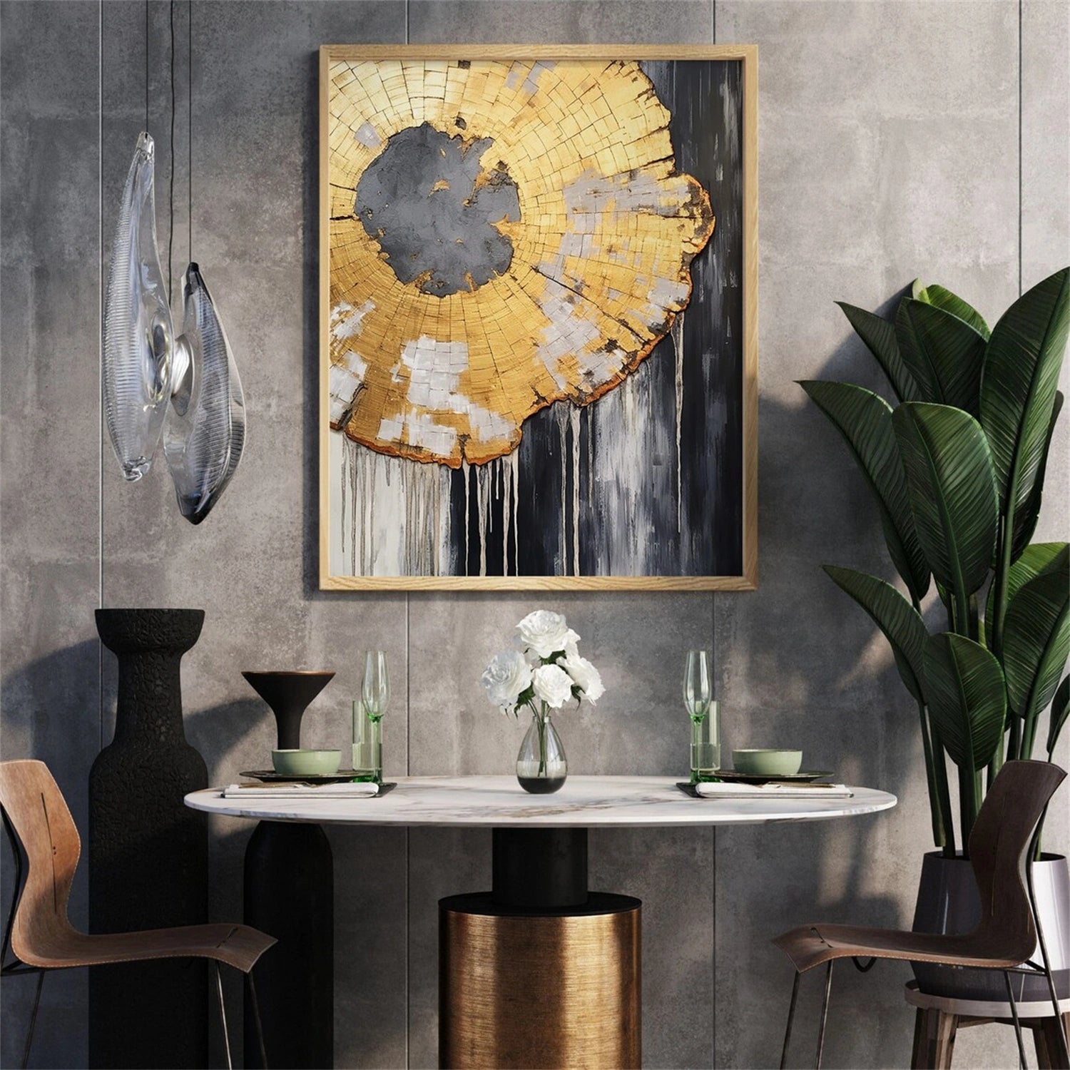 Abstract Painting Set of 3 - Modern Wall Art Canvas Prints for Living Room, Bedroom & Office Decor #AB207 | Perfect for Home Styling & Gift Giving