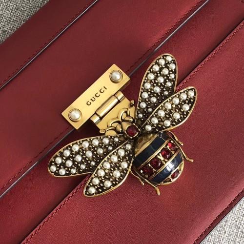 Gucci Queen Margaret Genuine Leather Handbag for Women - Red Crossbody Purse | Perfect for Work, Travel & Evening Events