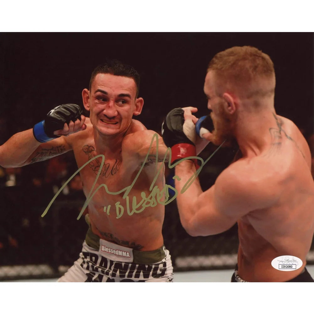 Max Holloway Autographed 8x10 Photo - Hand Signed UFC Memorabilia with JSA COA - Conor McGregor Rivalry Collectible - Perfect for MMA Fans, Sports Memorabilia Collections, and Man Cave Decor
