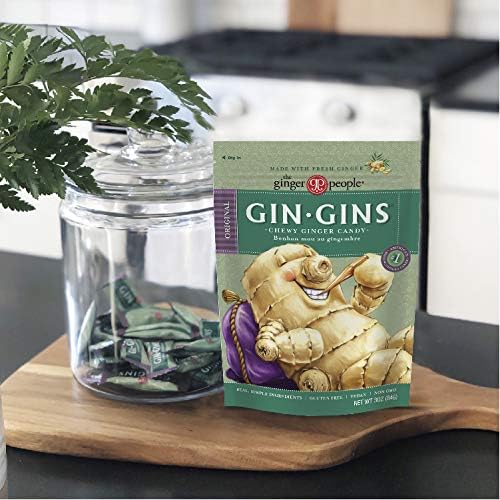 Organic Chewy Ginger Candy by The Ginger People - Gluten Free, Non-GMO, 3oz (Pack of 12) - Perfect for Nausea Relief, Travel & Digestive Support