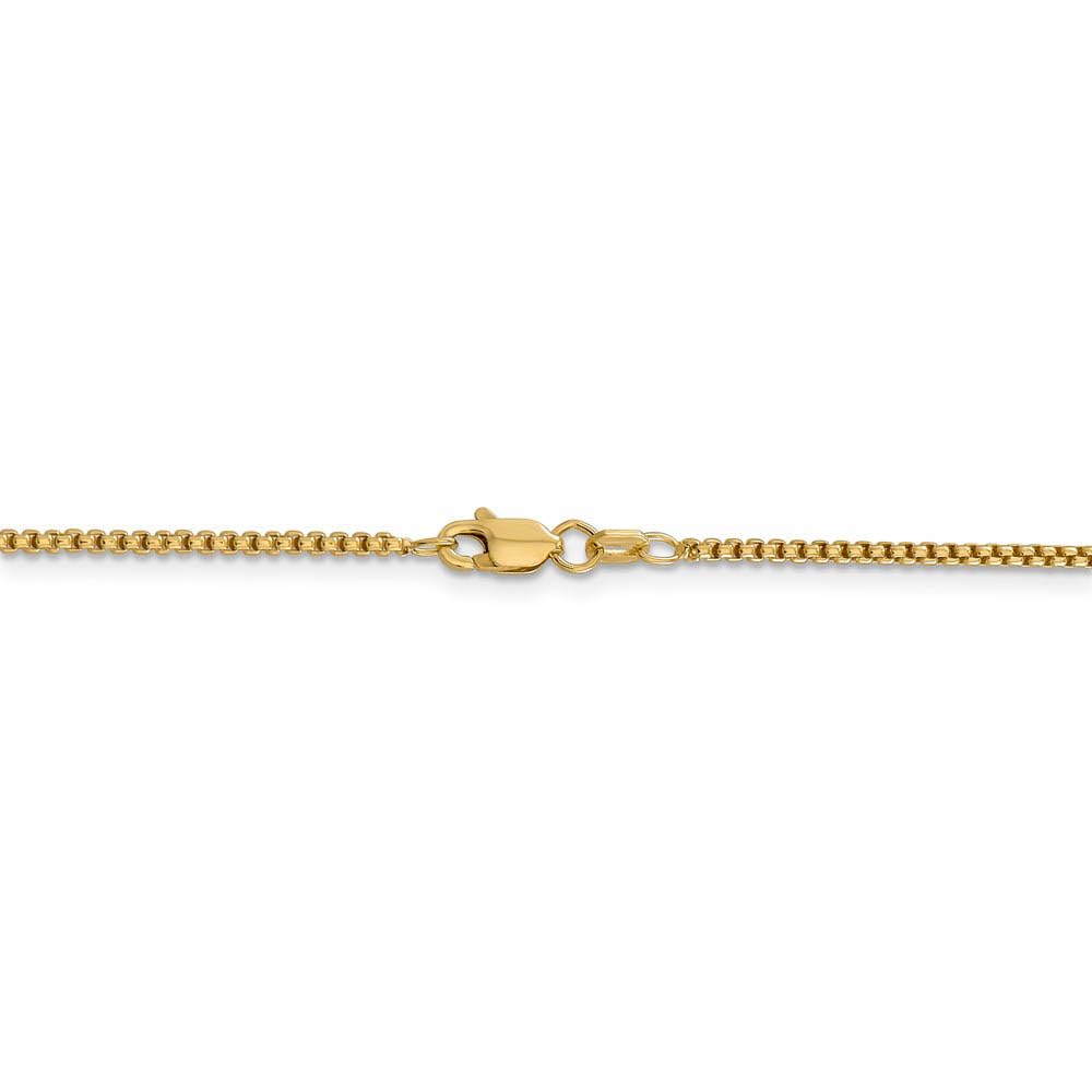1.5mm 14k Yellow Gold Hollow Round Box Chain Necklace - The Black Bow - Perfect for Everyday Wear & Special Occasions