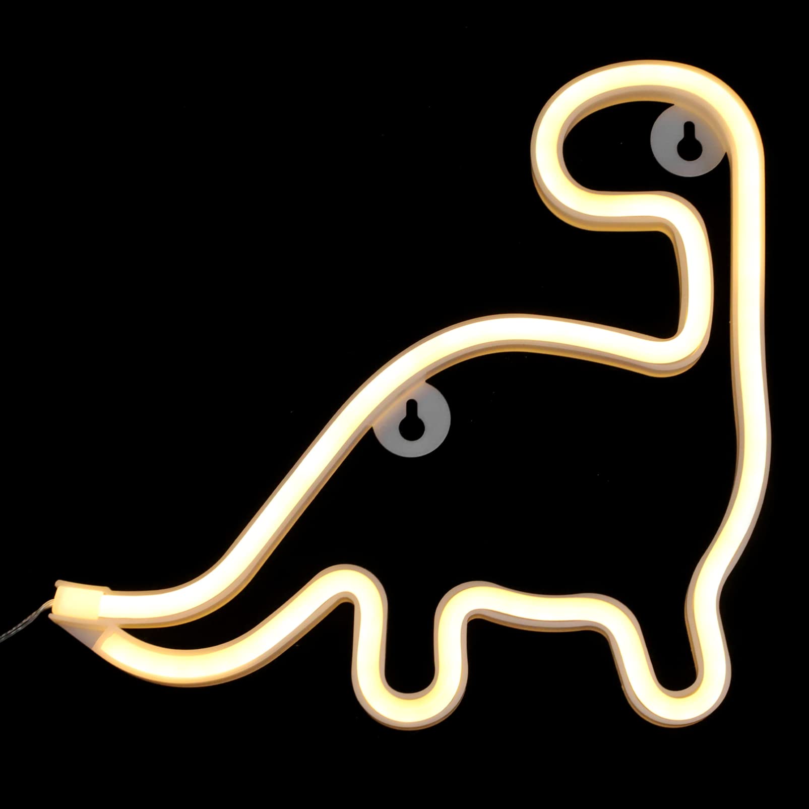 Balacoo Dinosaur Neon Light - LED Dinosaur Night Light Sign for Kids Room Decor, Bedroom, Party, Bar, Restaurant & Home Decoration (White) - Perfect for Birthday Parties, Game Rooms & Themed Events