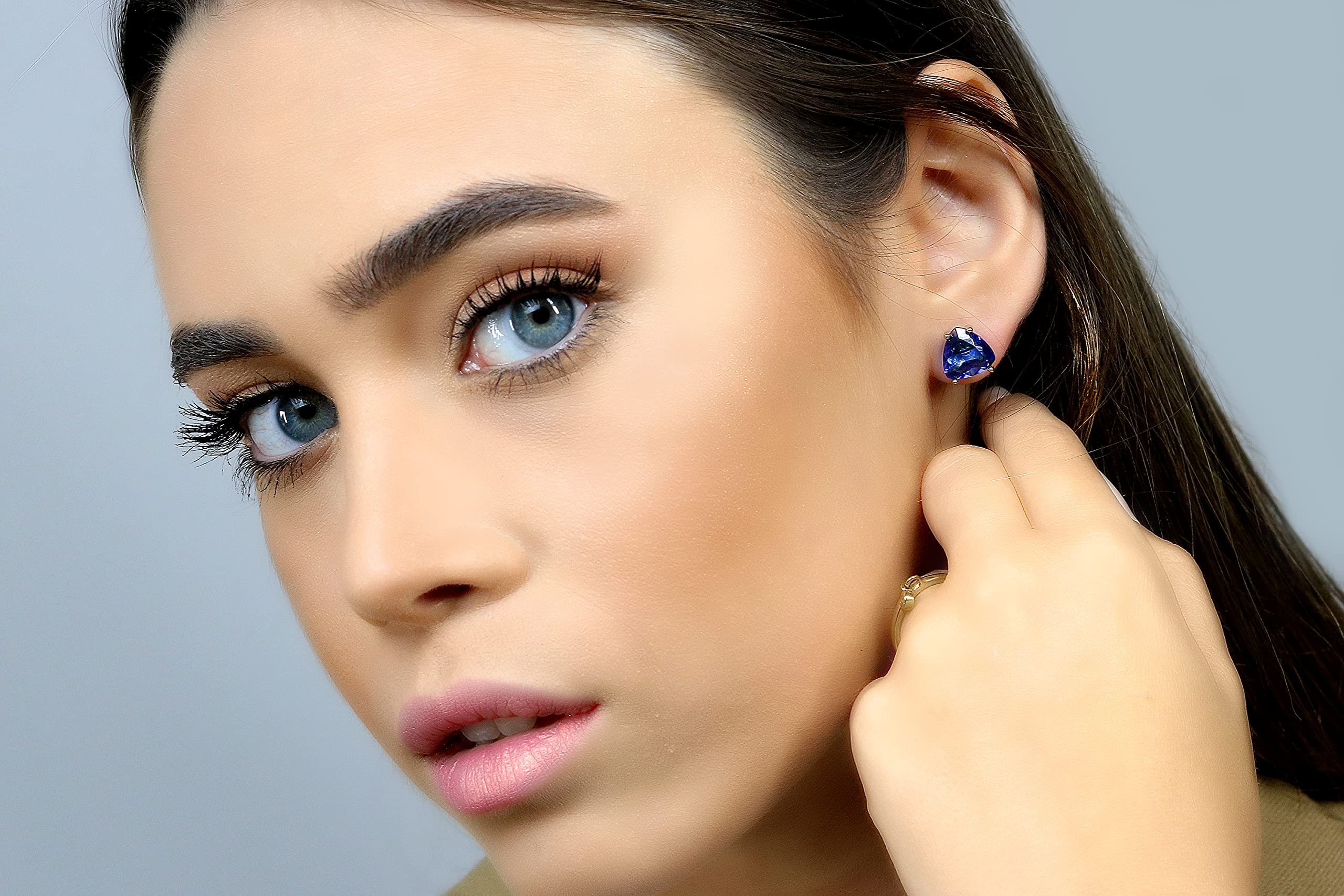 Exquisite Sapphire Stud Earrings - Handmade Gemstone Jewelry for Women | Elegant Post Earrings for Wife, Mom, Sister | Perfect Gift with Special Box for Birthdays, Anniversaries & Special Occasions