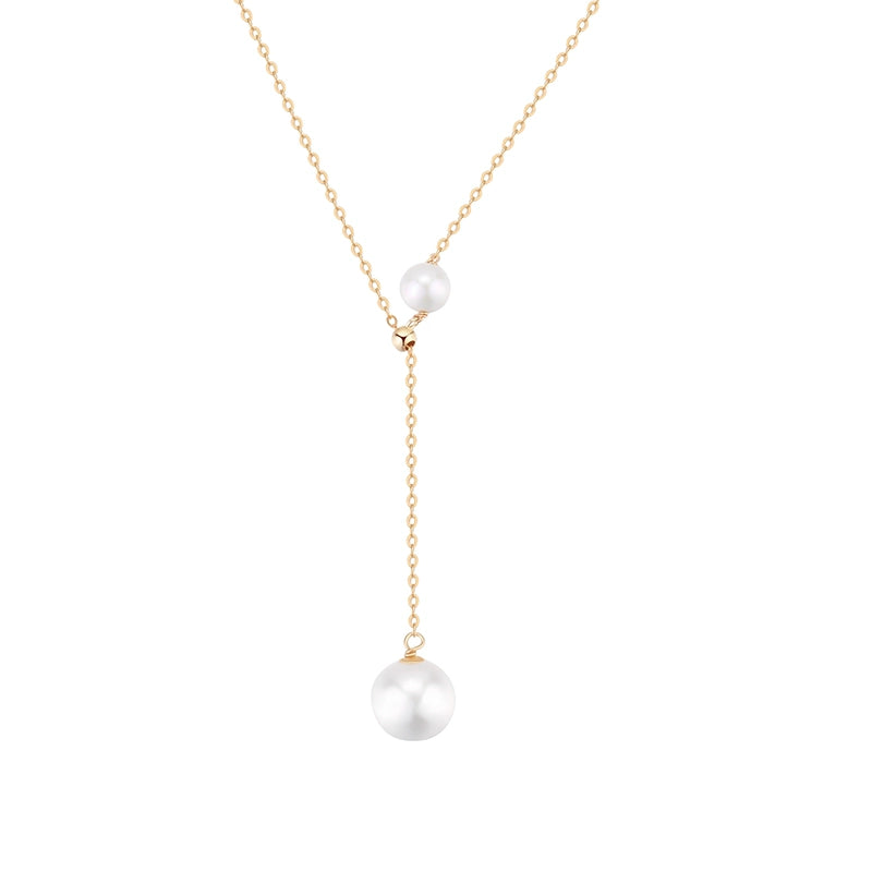 COCOKIM Embellished Series Adjustable Y-Shaped Pearl Necklace for Women - Elegant Layered Fashion Jewelry for Party, Wedding & Evening Outfits