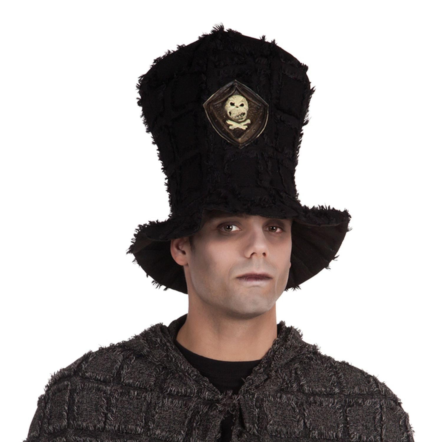 Pirate Hat for Adults - Long Black Costume Hat with Feather for Halloween, Cosplay, Pirate Theme Parties & Dress Up