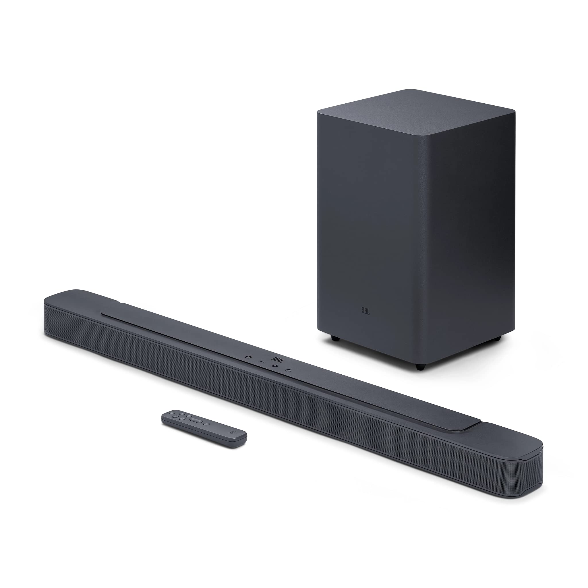 JBL SoundBar 2.1 Channel Home Theater System with Deep Bass - Compact TV Sound Bar Speaker for Movies, Music & Gaming | JBL Surround Sound Technology | Sleek Black Design | Perfect for Living Room & Home Entertainment Setup