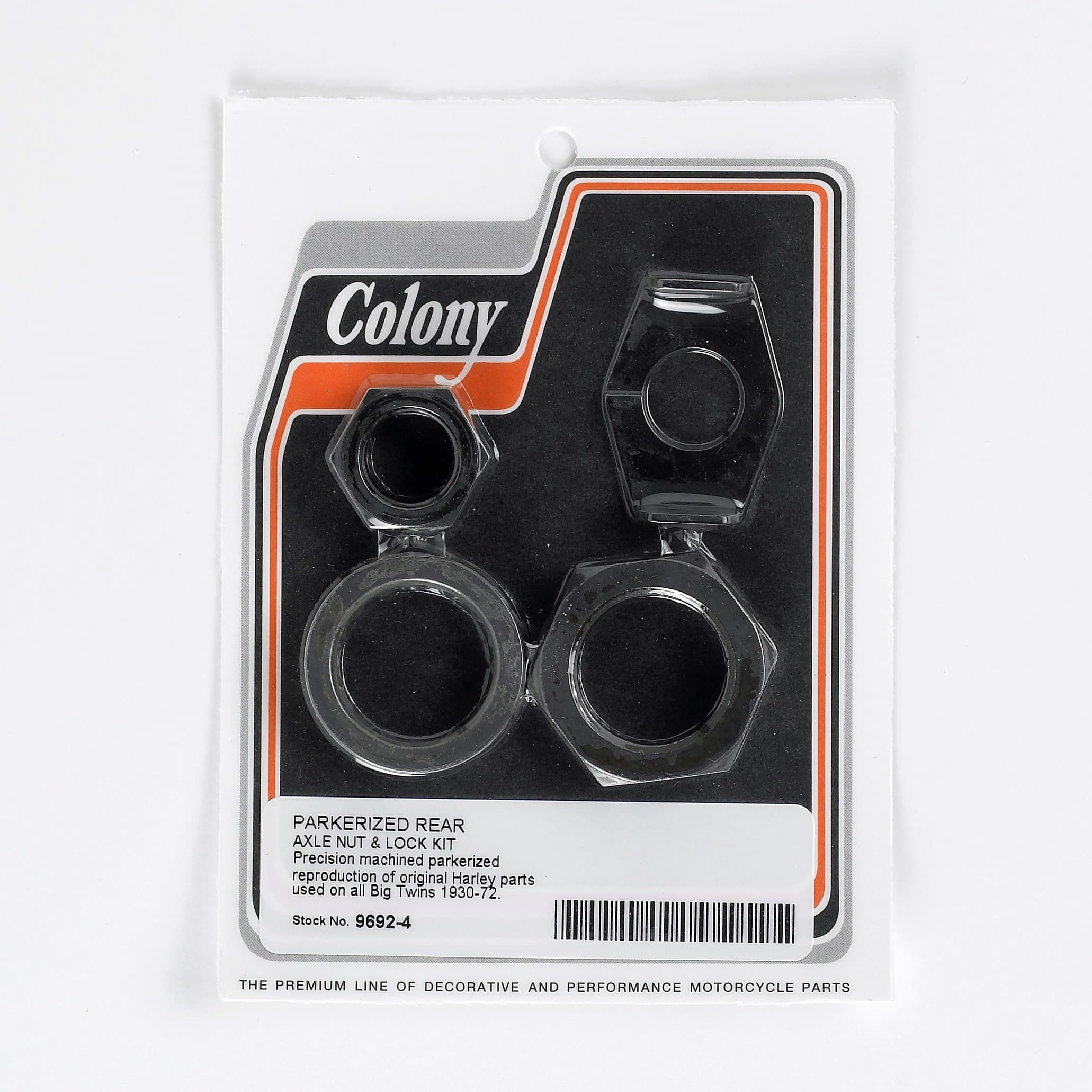 4 Rear Axle Nut and Lock Kit for 1930-1972 Harley Davidson Knucklehead Panhead Shovelhead - Parkerized Finish - Motorcycle Wheel Maintenance & Repair Parts
