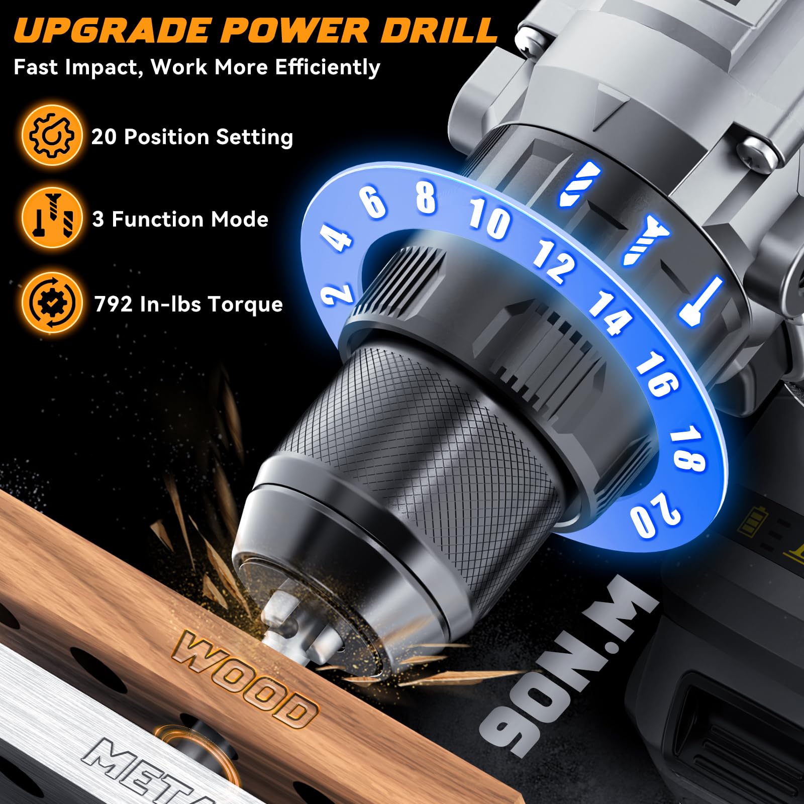 **Dewalt 20V Cordless Power Drill Kit - 3 Modes, 1/2 Inch Keyless Chuck, Variable Speed, 20 Position Electric Drill Driver for Home, Garden & DIY Projects (Battery Not Included)**