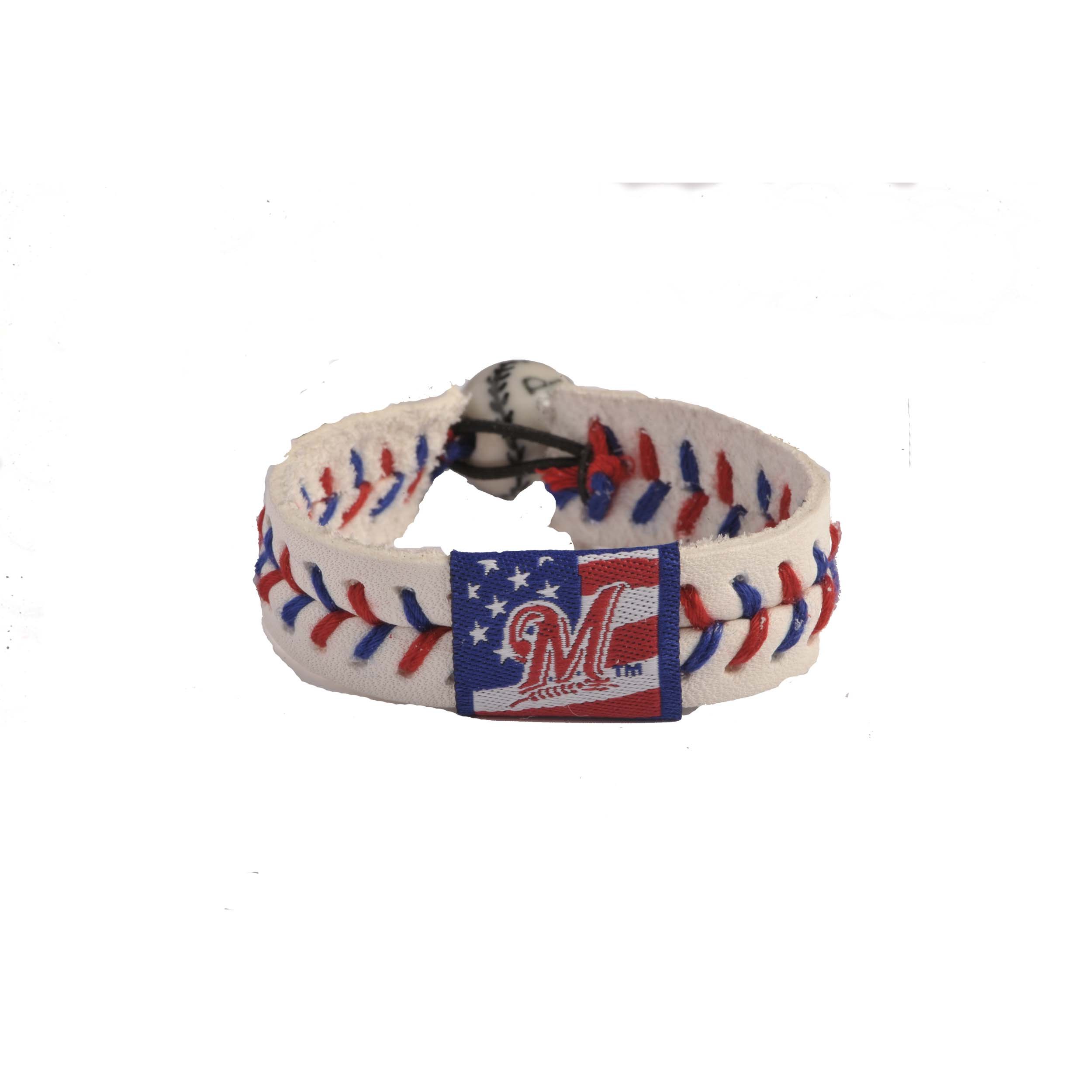 MLB Milwaukee Brewers Stars and Stripes Baseball Bracelet - Patriotic Baseball Fan Jewelry for Women & Men - Perfect for Games, Tailgating & 4th of July Celebrations
