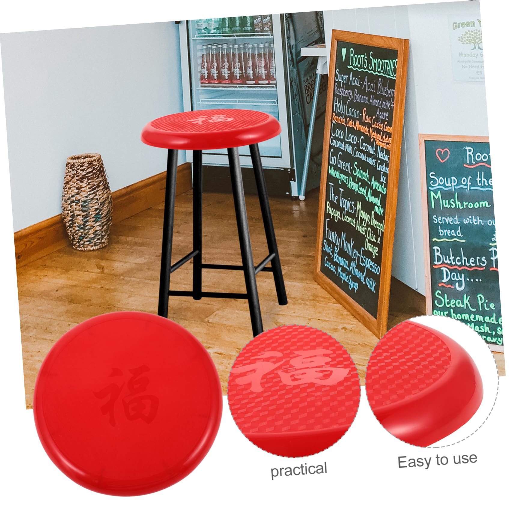 CIYODO Round Plastic Chair Seat Cover - Durable Replacement Stool Pad for Home, Office & Outdoor - Easy to Install & Clean - Perfect for Dining Chairs, Bar Stools & Patio Furniture