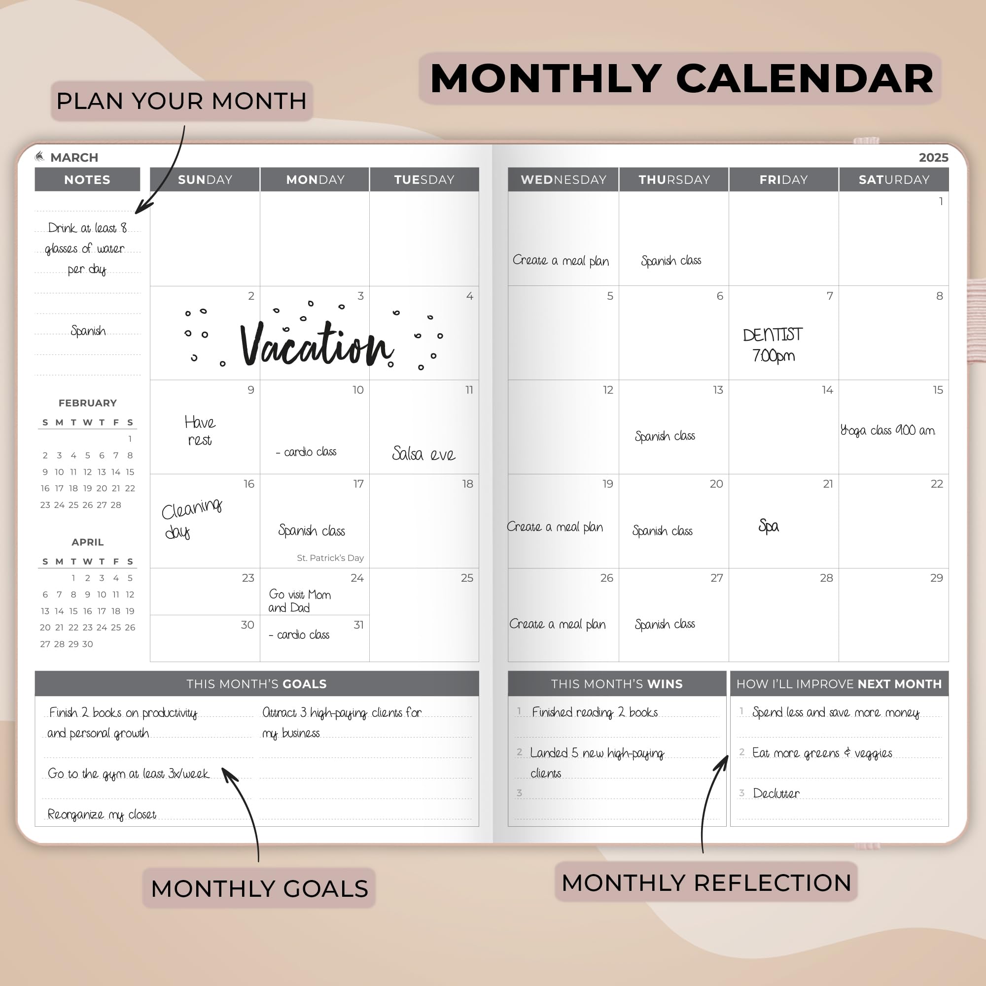 Clever Fox Dated Planner 2025-2026 - Weekly & Monthly Life Organizer with Habit Tracker, To-Do Lists & Goal Setting - Productivity Planner for Work, School & Personal Time Management (Rose Gold) - Perfect for Professionals, Students & Busy Moms