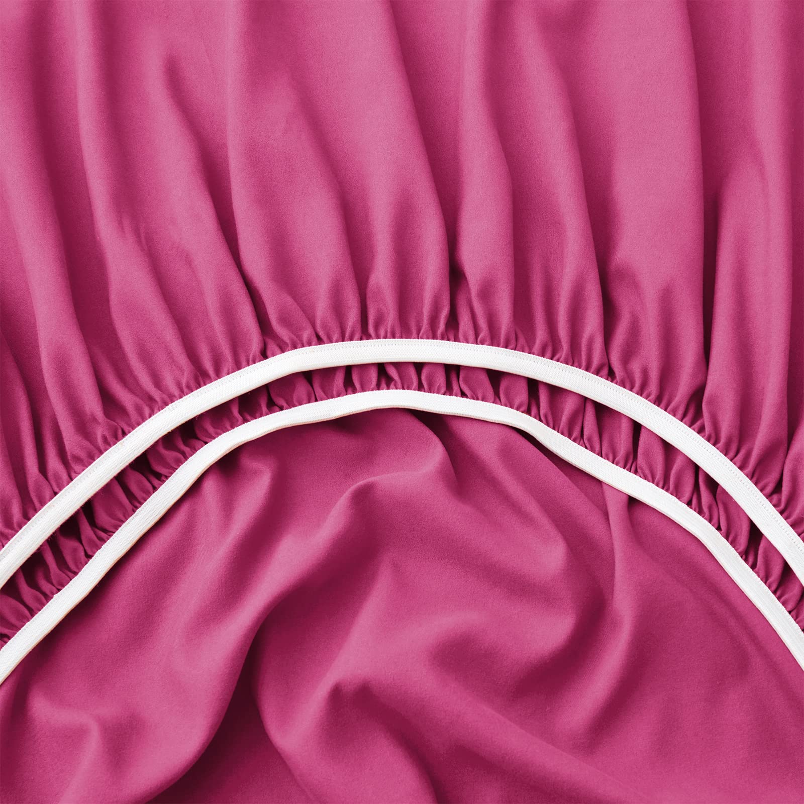 Horbaunal Extra Deep Pocket Queen Fitted Sheet - Fits 18-24 Inch Mattress | 1800 Thread Count Luxury Microfiber | Hot Pink Queen Size Bed Sheet for Comfort & Durability - Perfect for Guest Rooms, Dorms & Adjustable Beds