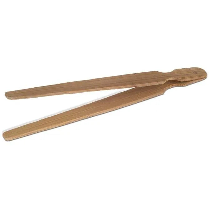 Comatec 5 Inch Bamboo Tongs - Heat Resistant Kitchen Utensil for Cooking, Serving, and Salad Tossing
