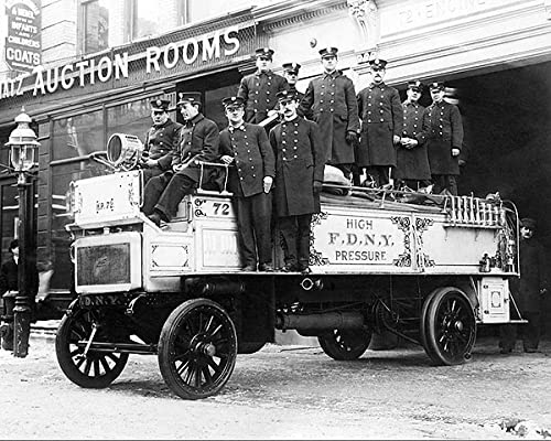 Classic FDNY Firefighters on Fire Engine 11x14 Photo Print - Perfect for Home Decor, Office Wall Art & Firefighter Gift