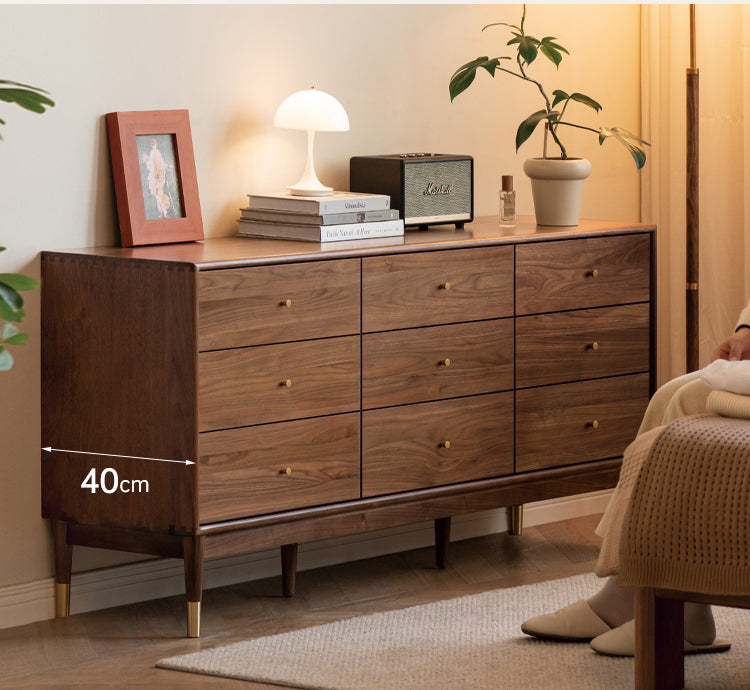 Solid Black Walnut & Oak Wood Drawer - Modern Porch Cabinet for Outdoor Storage & Entryway Organization | Perfect for Patio, Deck, and Garden Decor