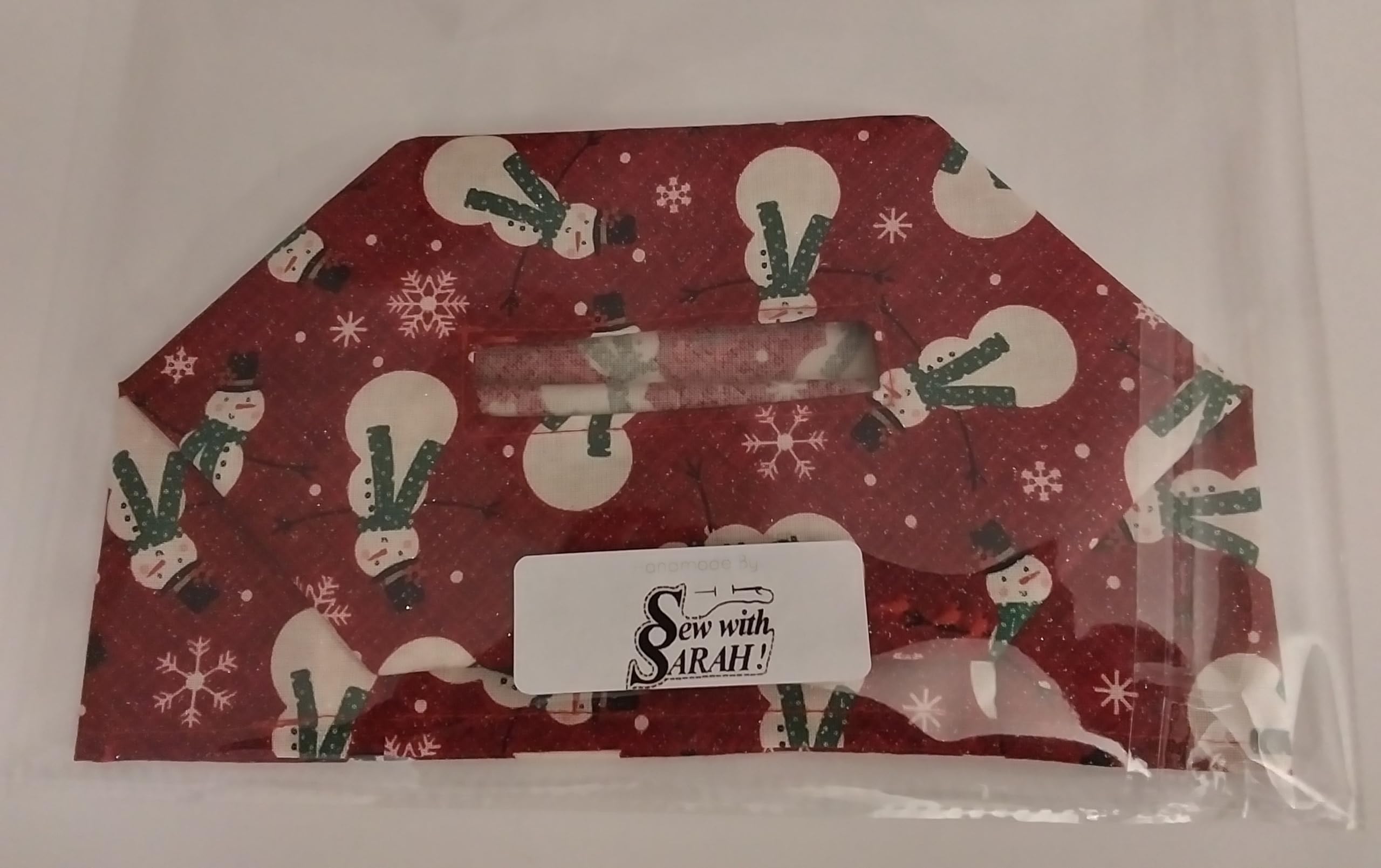 Glittering Snowmen and Snowflakes Fabric Tissue Box Cover - Square Decorative Tissue Box Holder for Home, Office, and Holiday Decor