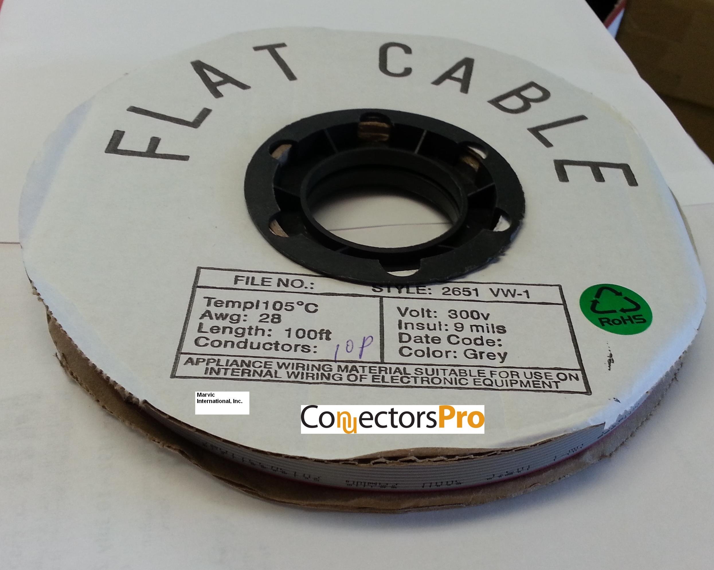 10P 100ft IDC Flat Ribbon Cable for 2.54mm Connectors - PC Accessories for Printers & Servers