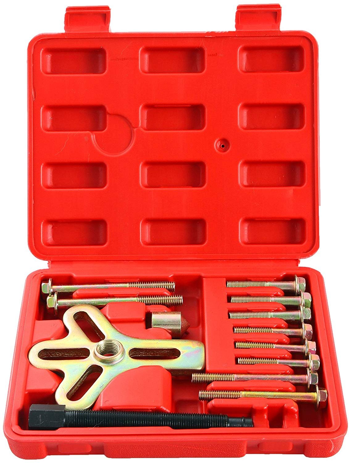 DASBET 13PCS Harmonic Balancer Puller Kit - Steering Wheel Puller, Flywheel Puller, Crankshaft Pulley Removal Tool Set for Automotive Repair & Maintenance - Perfect for Mechanics & DIY Car Enthusiasts