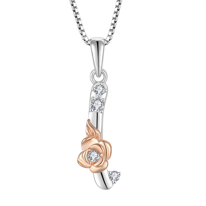 925 Sterling Silver Necklace for Women - Personalized Initial Pendant with Zircon - Elegant Collarbone Chain Jewelry Gift for Her - Perfect for Birthdays, Anniversaries and Special Occasions