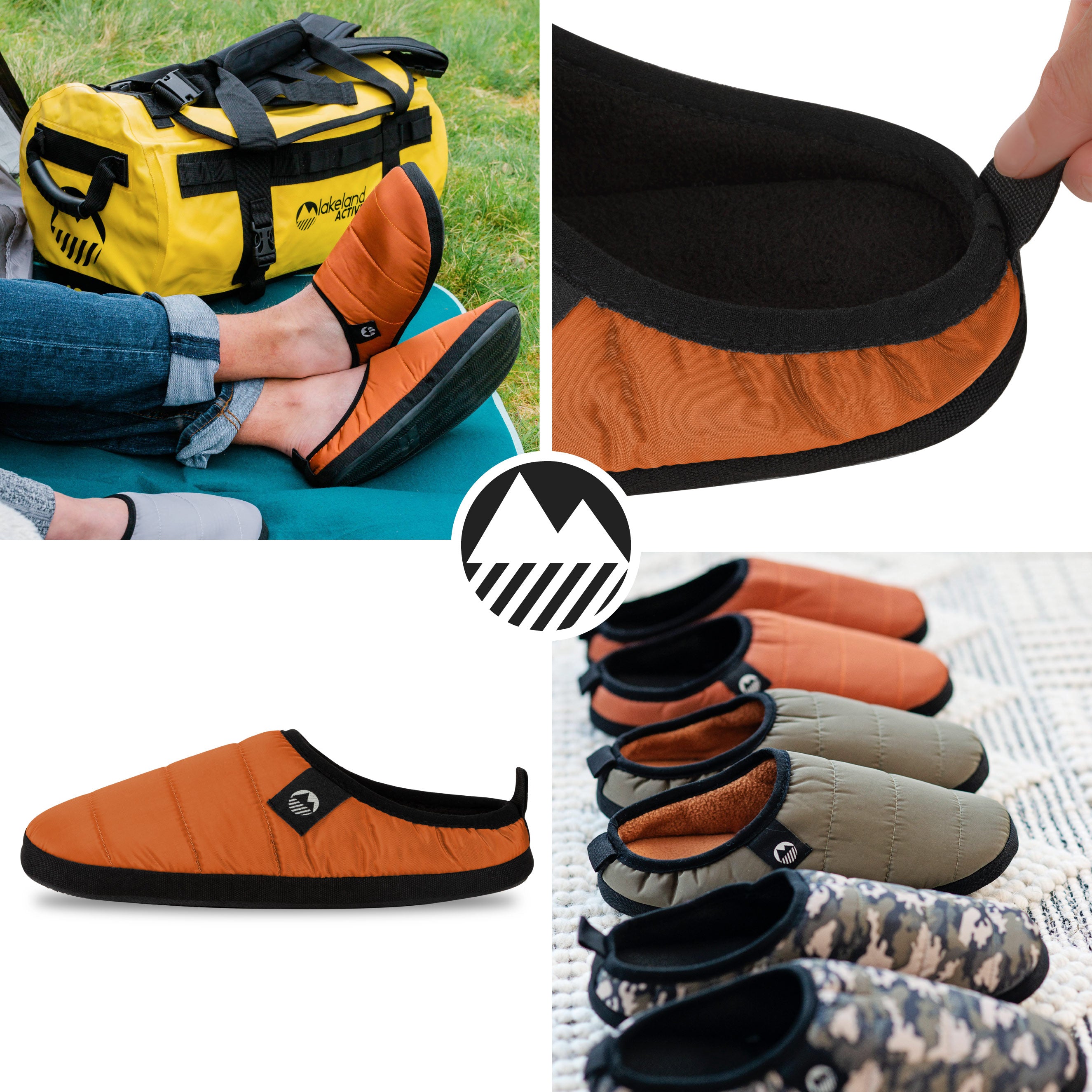 Men's Ultra Warm Tent Slippers - Cozy Winter Indoor/Outdoor House Shoes for Camping, Hiking & Home Comfort