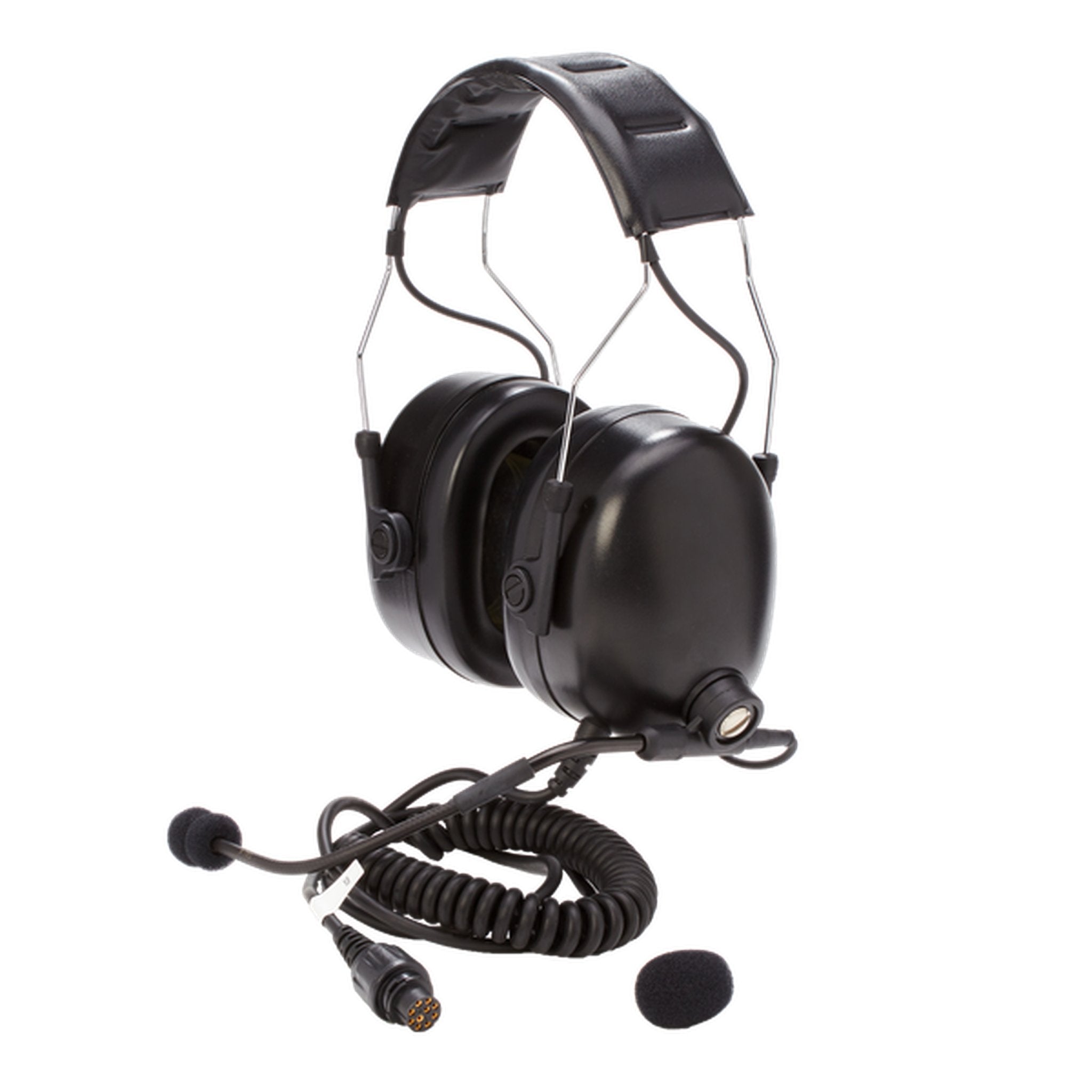 Hytera ECA01 Heavy Duty Noise Cancelling Headset with PTT Button - Compatible with MD782i Two-Way Radio - Ideal for Construction, Security & Industrial Work Environments