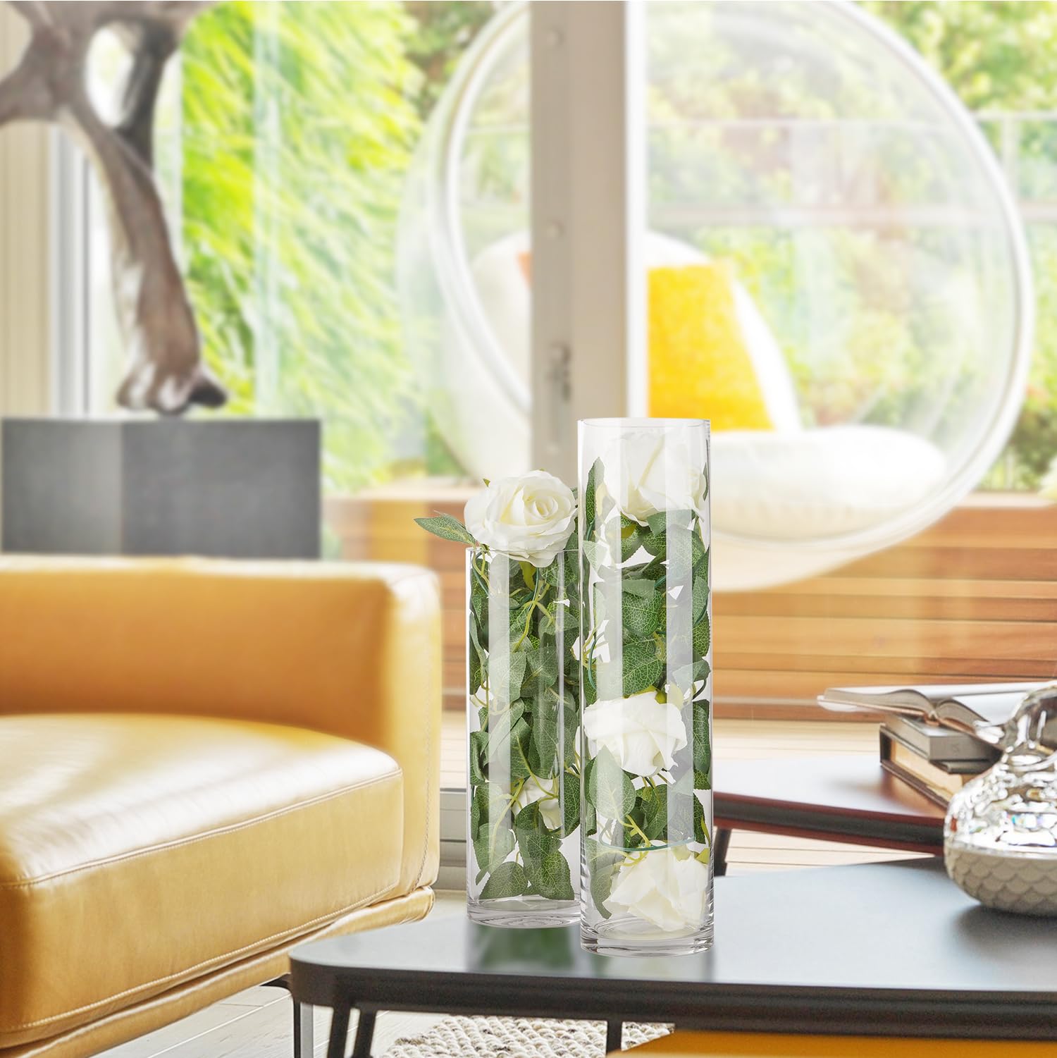 Premium Clear Glass Cylinder Vases - 4