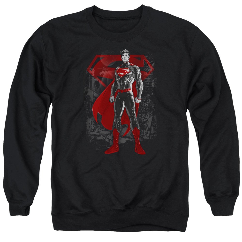 Superman Aftermath Graphic Unisex Crewneck Sweatshirt - Comfortable Cotton Pullover for Men & Women - Casual Streetwear, Cosplay & Superhero Fan Apparel