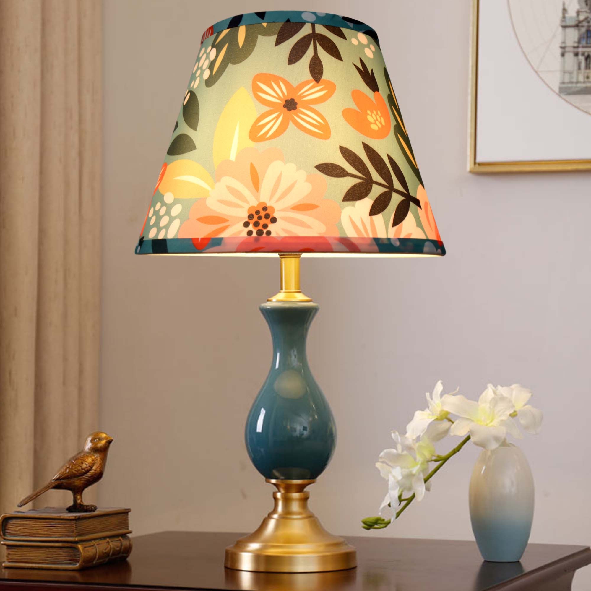 Empire Style Round Lamp Shade Set of 2 - 6x10x7.5 Inches - Carro Home Collection Limited Edition - Perfect for Bedroom, Living Room & Dining Room Lighting Decor