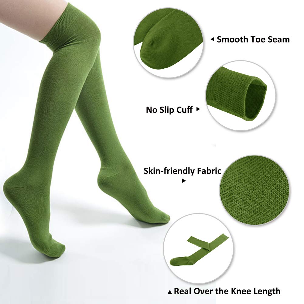 Women's Over Knee High Socks - Fashionable Cotton Thigh High Stockings for Cosplay, Winter Warmth & Tube Dress Outfits | Perfect for Halloween, Anime Conventions & Stylish Everyday Wear