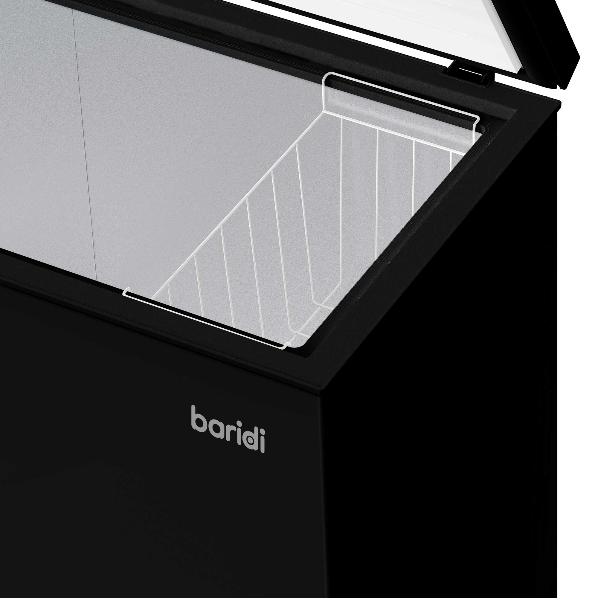 Baridi 199L Freestanding Chest Freezer with Adjustable Thermostat - Black DH151 | Energy Efficient Deep Freezer for Garage, Basement & Outdoor Use | Perfect for Bulk Food Storage, Meal Prep & Hunting Season