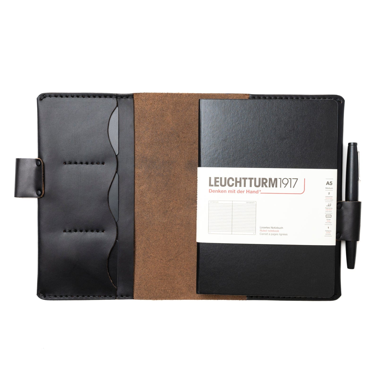 Premium Leather Leuchtturm1917 A5 Notebook Cover - Handmade Genuine Leather Journal Cover for Bullet Journaling, Note Taking & Daily Planning - Perfect Gift for Writers & Professionals