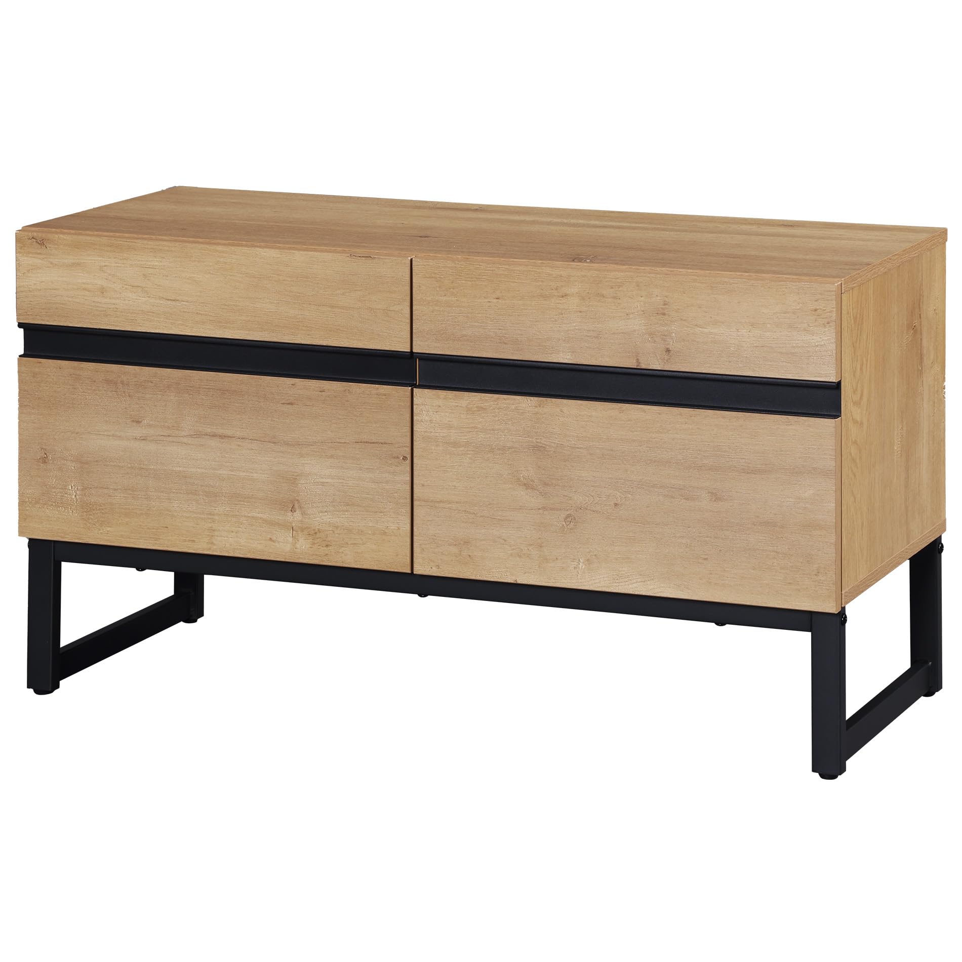 WAMPAT 50 Inch Modern TV Stand with Storage Cabinet - Oak Wood Entertainment Center Console Table for Living Room, Bedroom & Home Theater Setup