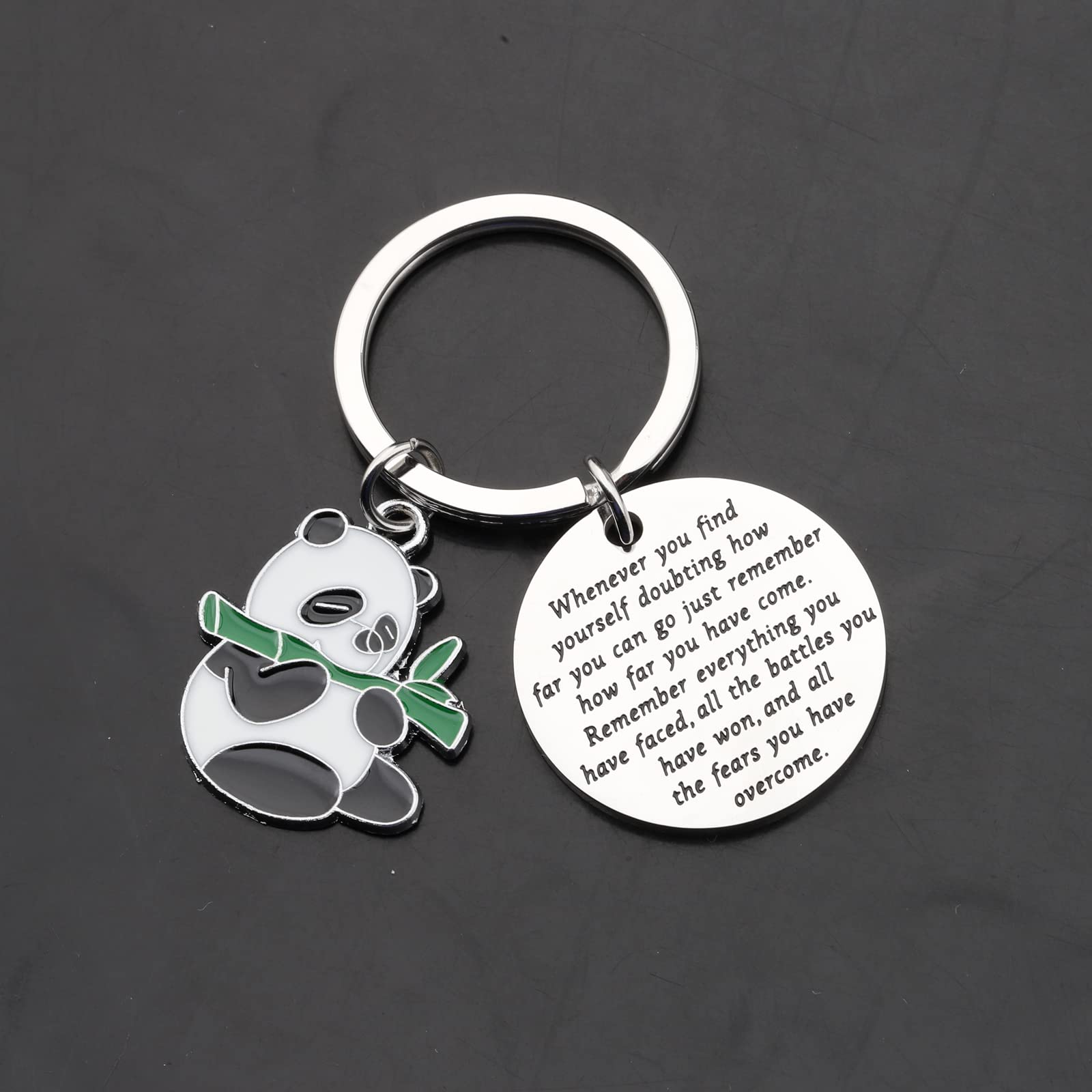 Funny Panda Keychain - Cute Panda Bear Keyring for Women & Girls - Inspirational Gift for Friends, Family & Coworkers - Perfect for Backpacks, Purses & Keychains