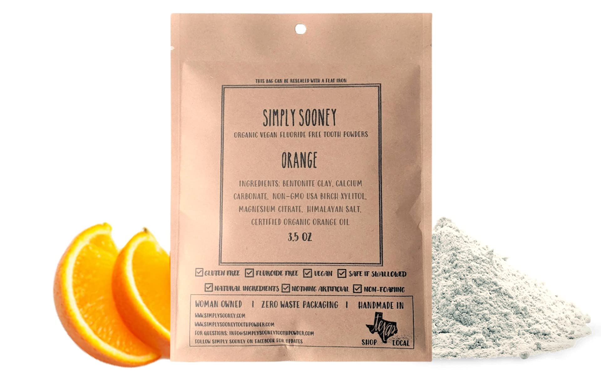 Fluoride-Free Remineralizing Tooth Powder for Kids - Orange Flavor, Safe & Natural (6-Month Supply) | Strengthens Teeth, Promotes Healthy Gums & Whitens Smile | Ideal for Children's Daily Oral Care & Travel Use
