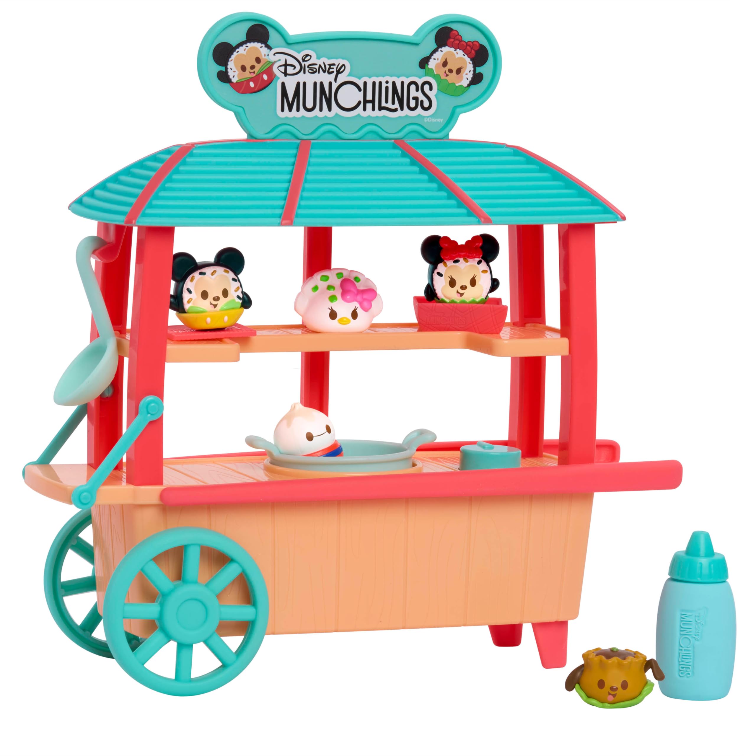 Just Play Disney Munchlings Dumpling Cart - 11-Piece Color Changing Scented Figurine Playset, 1-Inch Collectible Toy for Kids Ages 3+ (Amazon Exclusive) | Fun Playtime, Birthday Gifts & Disney Collectibles