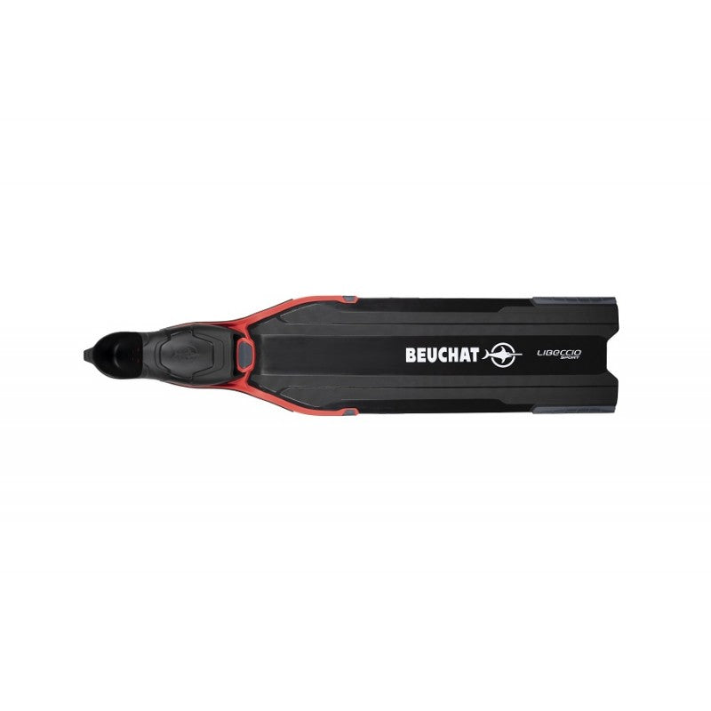Beuchat Libeccio Sport Red Snorkeling Fins - Lightweight & Comfortable for Swimming, Diving & Beach Activities