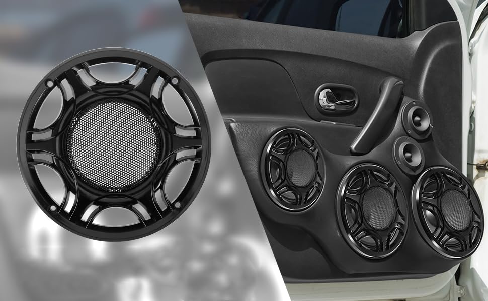 Unifizz 2-Pack 7-Inch Black Metal Car Speaker Grill Cover - Universal Fit for Most 7-Inch Speakers | Protective Mesh Woofer Horn Guard for Enhanced Audio & Vehicle Styling | Perfect for Car Audio Upgrades, DIY Auto Projects & Interior Protection | Ideal for Sedans, Trucks, SUVs & Custom Car Builds | Great for Road Trips, Car Shows & Audio System Protection