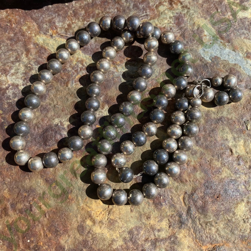 Elegant Sterling Silver Pearl Necklace with Stunning Patina - 25.5 Inch Length for Women | Perfect for Weddings, Parties & Special Occasions