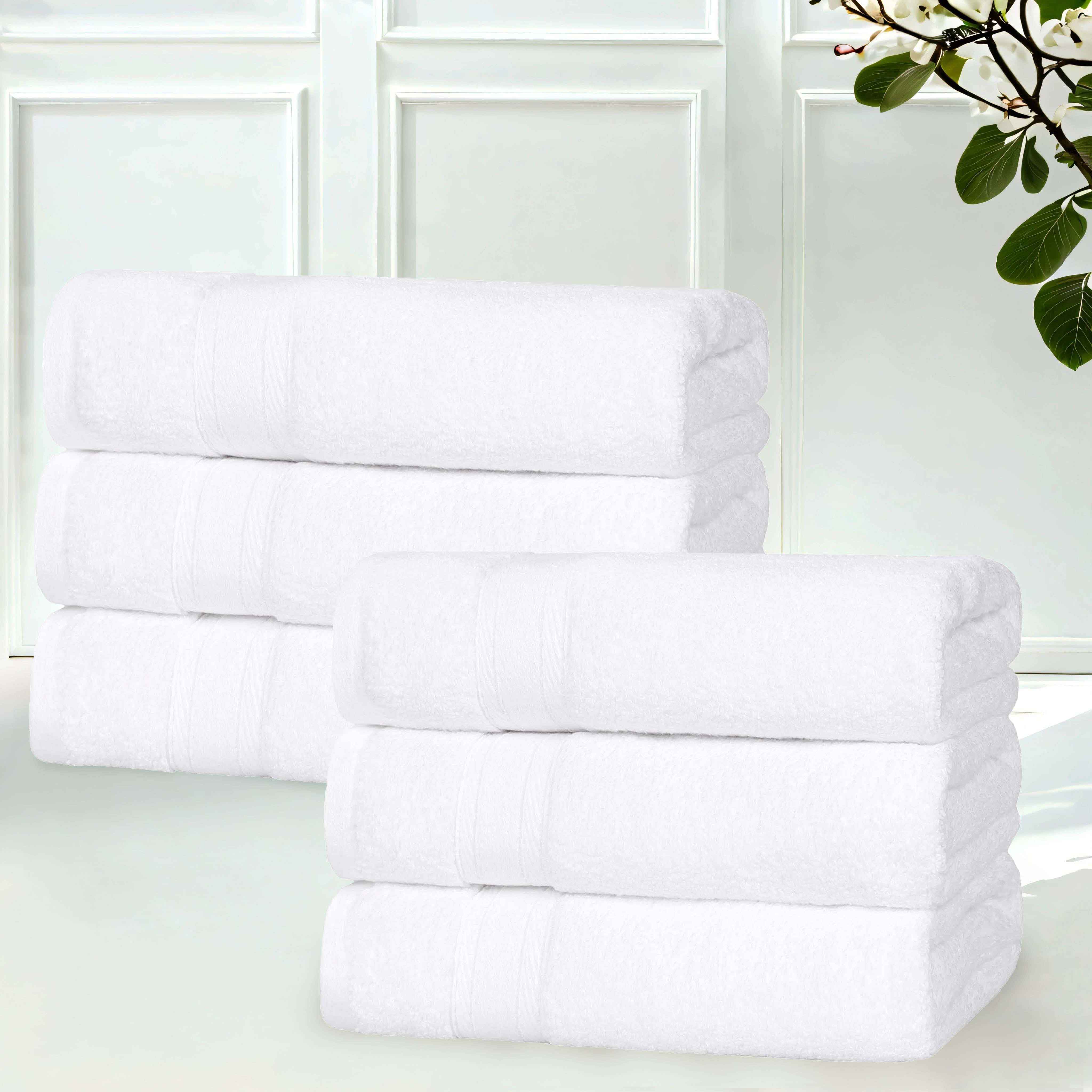 Premium Belmont Zero Twist Cotton Medium Weight Hand Towels - Soft & Absorbent Set of 6 for Bathroom, Kitchen & Guest Use - Ideal for Home, Spa & Hotel