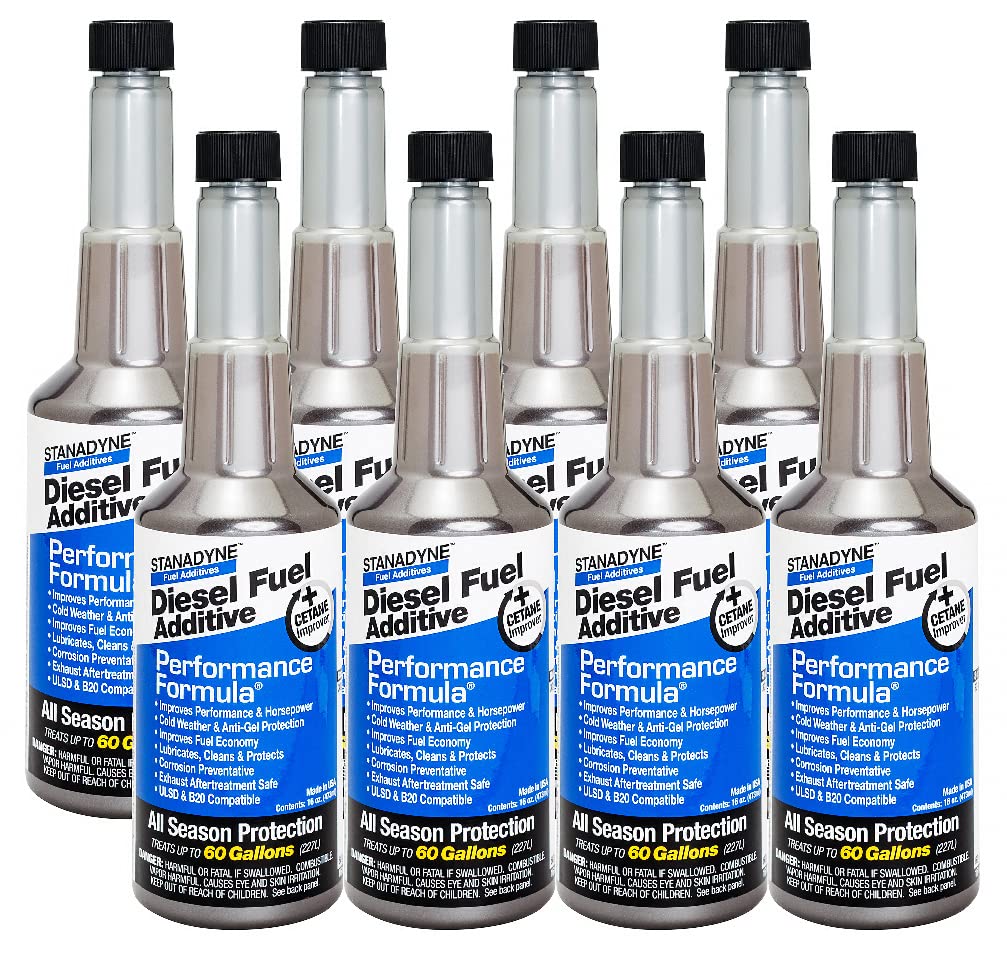 Stanadyne Performance Formula Diesel Fuel Additive - 8 Pint Bottles (Part #385658) - Improves Fuel Efficiency, Reduces Emissions & Extends Engine Life - Ideal for Trucks, Heavy Equipment & Diesel Vehicles