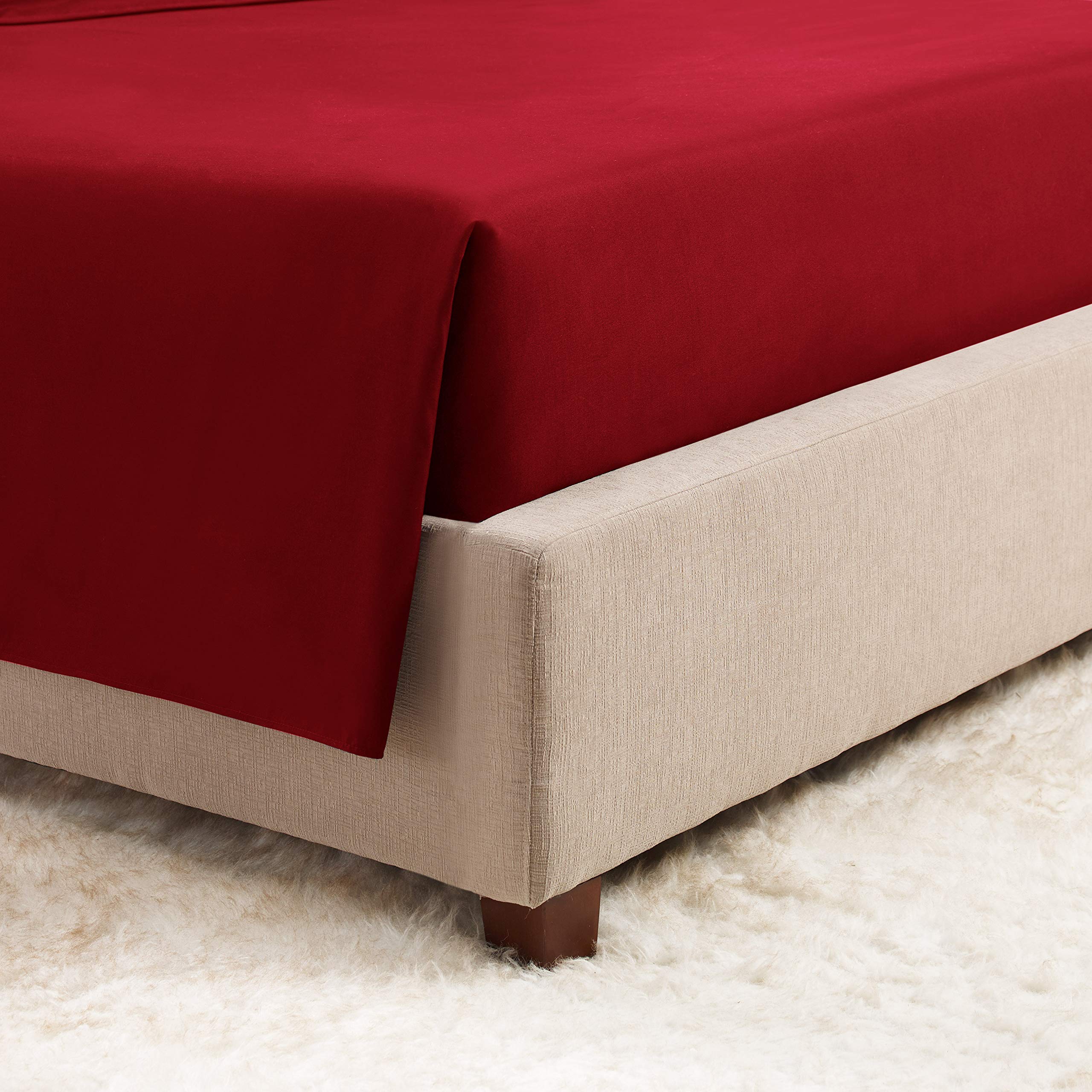 Empyrean 3-Piece Twin Sheet Set - Super Soft Double Brushed Microfiber Bed Sheets - Luxury Hotel Quality Ruby Wine (Burgundy) Twin Size Sheets with Corner Elastic Straps - Perfect for Guest Rooms, Dorms & Cozy Bedrooms