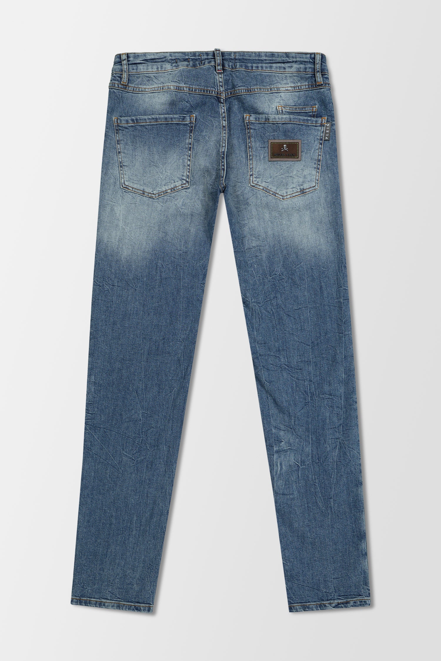 Philipp Plein Super Straight Cut Denim Jeans for Men - High-Quality Statement Jeans with Distressed Details | Perfect for Casual Wear, Night Out & Street Style Fashion