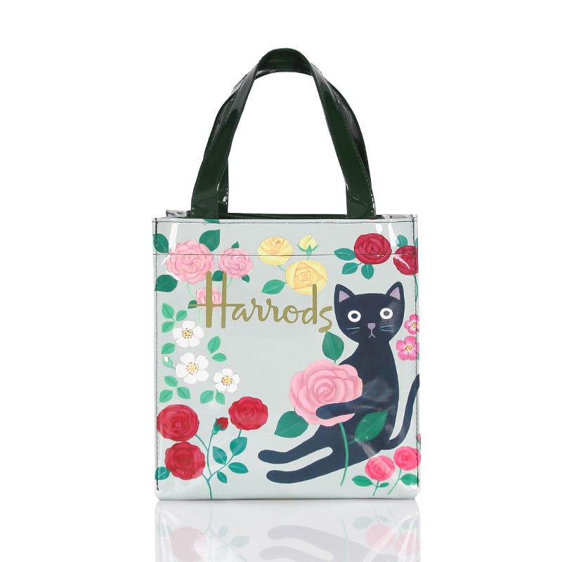 Eco-Friendly Women's Floral Tote Shopping Bag - Reusable Grocery Bag for Beach, Market & Daily Use