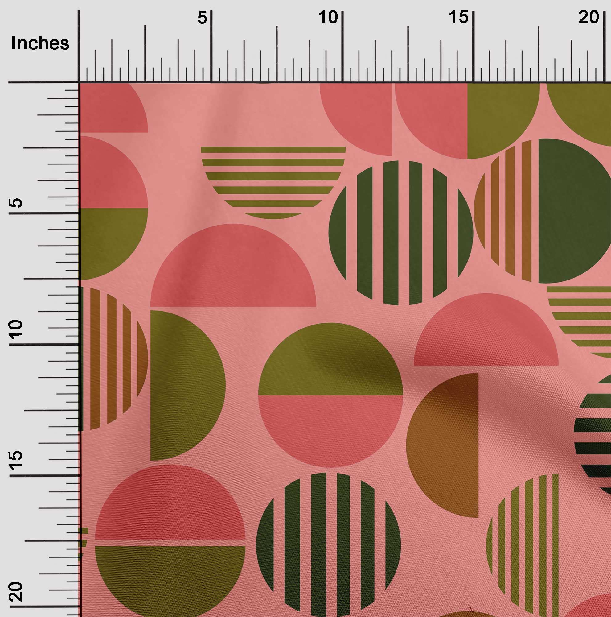 oneOone 100% Cotton Cambric Pink Geometric Print Fabric by The Yard - 42 Inch Wide Dress Material (343) | Perfect for DIY Dresses, Skirts & Home Decor Projects